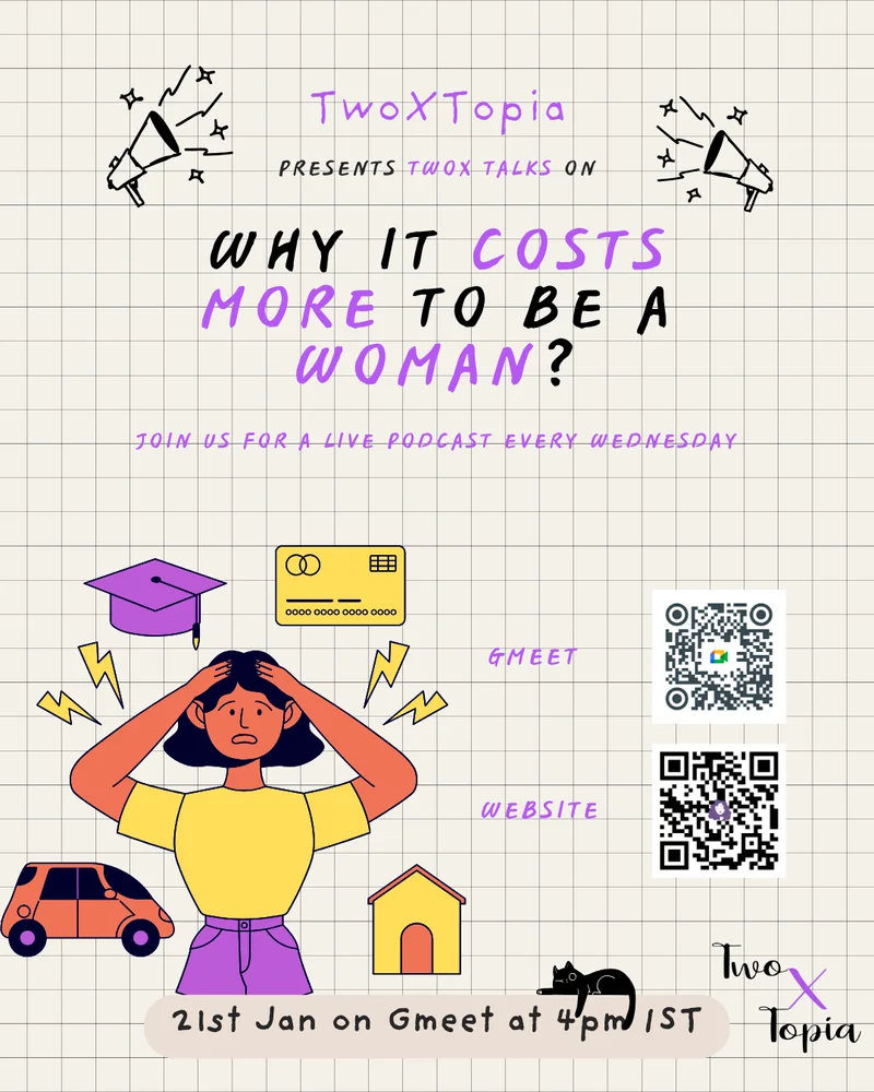 Why it costs more to be a woman?  Join our live podcast on 21st Jan, 4pm IST to discuss more about this!