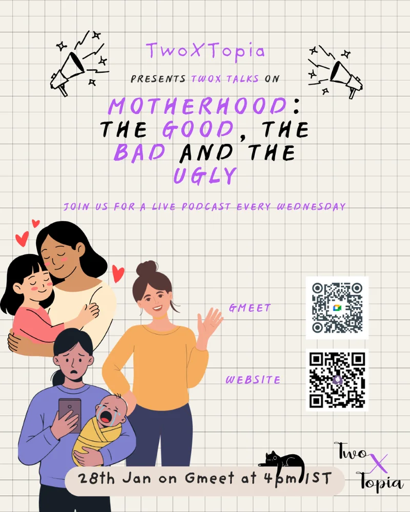 Motherhood: The Good, The Bad and The Ugly. Join our live discussion on this topic on 28th Jan, 4pm IST
