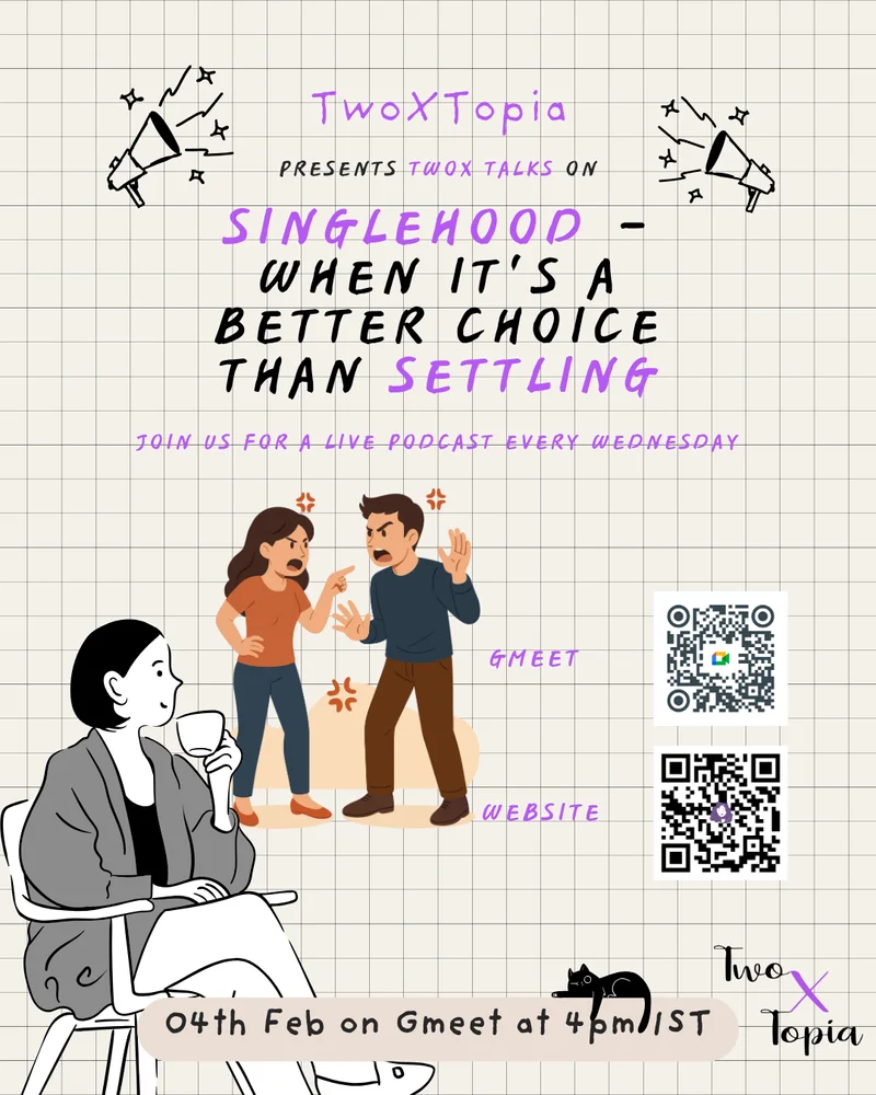 Singlehood - When It’s a Better Choice Than Settling. Join our live discussion on this topic on 4th Feb, 4pm IST