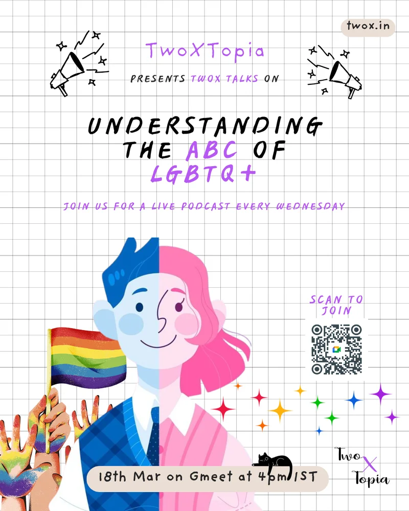 Understanding the ABC of LBGTQ+. Join our live discussion on this topic on 18th March, 4pm IST